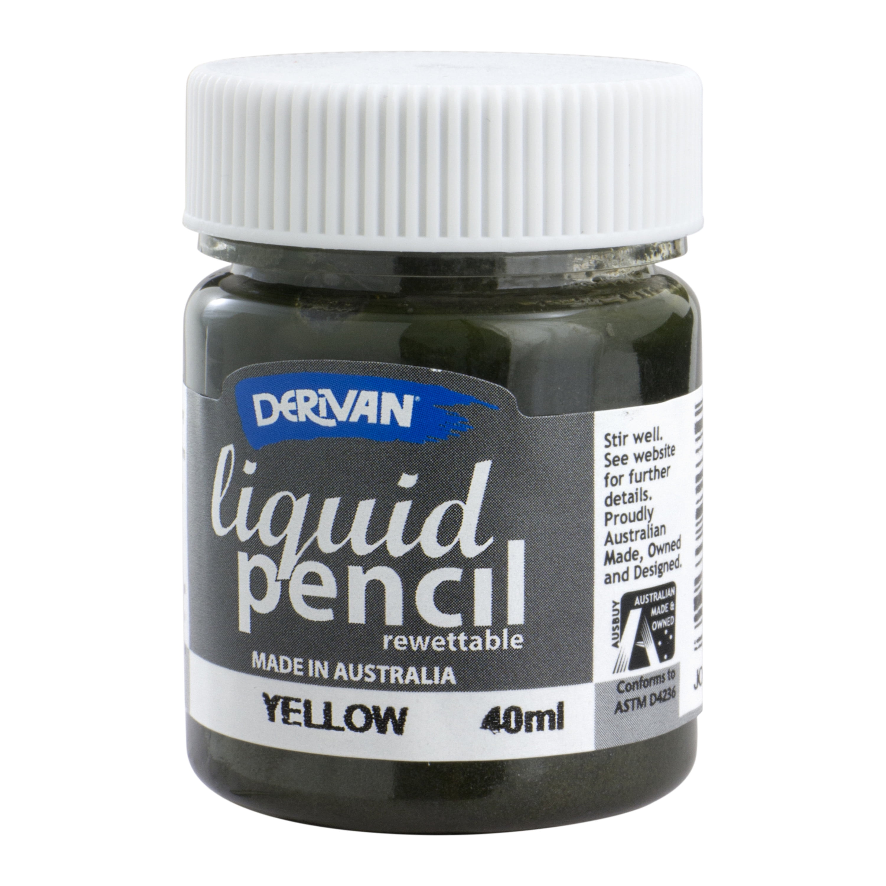 Derivan Rewet Liquid Pencil, Yellow, 40ml Bottle