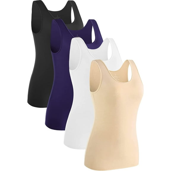 Womens Sleeveless Tank Tops Layering Tanks Undershirt Tank Top 3-4 Pack