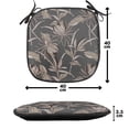 thumbnail image 4 of Floral Chair Seating Cushion Set of 4, Hand Drawn Exotic Flowers and Leaves in Dotted Filling, Seat Pads for Office with Anti-slip Backing, 16"x16", Dark Grey Dark Tan, by Ambesonne, 4 of 7