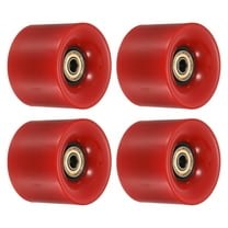 Uxcell 60mm with Bearings ABEC-11 Street Wheels for Skateboards Cruiser 80A, Red Golden 4 Pack