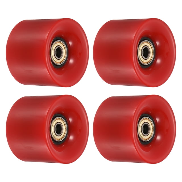 Unique Bargains Roues de Longboard 60mm avec Roulements ABEC-11 Roues de Rue pour Skateboards Cruiser 80A, Rouge Doré Lot de 4