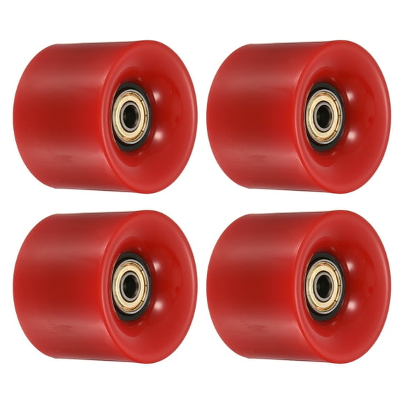 Uxcell Ruedas de Calle de 60 mm con Rodamientos ABEC-11 para Patinetas Cruiser 80A, Rojo Dorado, Paquete de 4