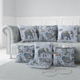 thumbnail image 4 of Jumbo Floral Indoor Outdoor Premium Broadcloth Fabric Pillow in Blue 26x26, 4 of 6