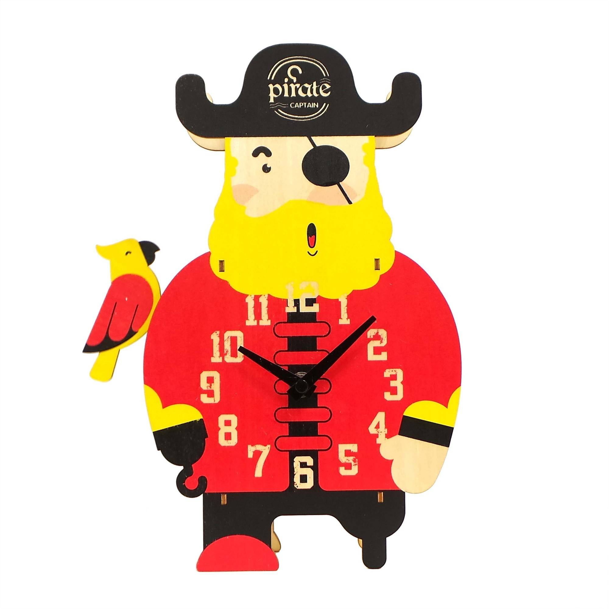 Better Homes & Gardens Indoor Pirate Shaped Analog Pendulum Wall/Tabletop Clock