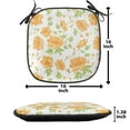 thumbnail image 5 of Flower Chair Seating Cushion Set of 12, Peony Bouquets Romantic Holiday Season Classic Old Days Floral Art, Seat Pads for Office with Anti-slip Backing, 16"x16", Pale Orange Green White, by Ambesonne, 5 of 7