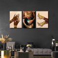 thumbnail image 3 of Black Woman Canvas Wall Art Modernity Fashion Painting Pictures Wall Decor African American Black Female Posters Prints Artwork for Bathroom Bedroom Living Room Home Decoration, 3 of 6