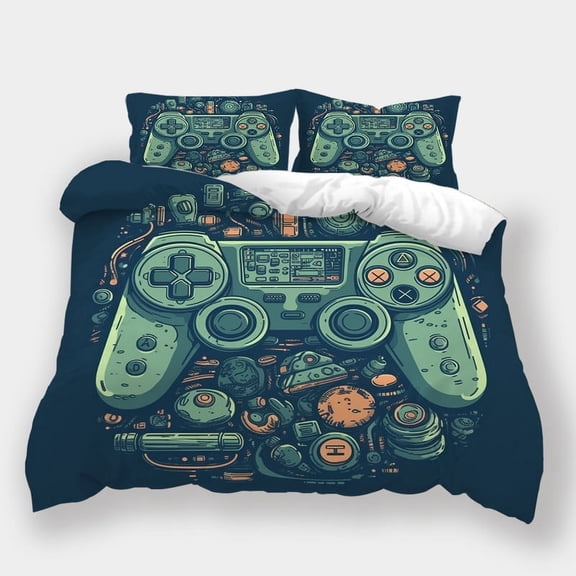 Bedding Set Game Handle Printed Bedspreads Teenager Cool Duvet Cover Set Bed Gift Bedroom Decor,King (90"x104")