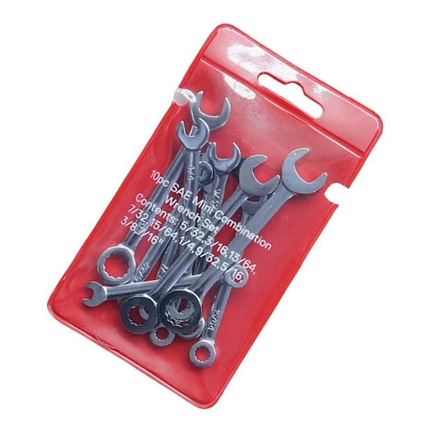 Runquan Set Of 10, Mini Polished Ratcheting Spanner Wrench Set English System Set Other English System Set