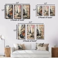 thumbnail image 4 of Designart "Vintage Collage Paris Chronicles VII" City Paris Wall Art Set Of 3 - Paris Black Gallery Set For Office Decor, 4 of 6