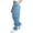 #Light Blue, variant on Women's High Waist Straight Leg Cargo Pants,Multi Side Pockets with Button,Army Green,Women's Capri L