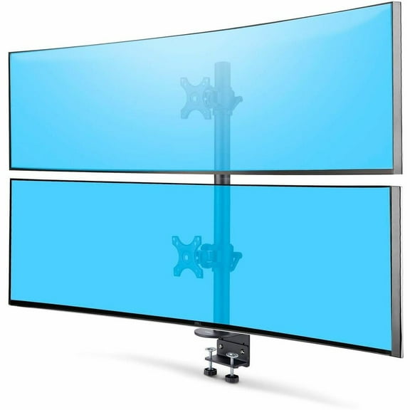 StarTech.com Desk Mount For 2x Vertically Stacked Monitors, Dual 49" , Total 70lb/32kg, C-Clamp, VESA, Widescreen 16:9/Ultrawide 32:9, TAA