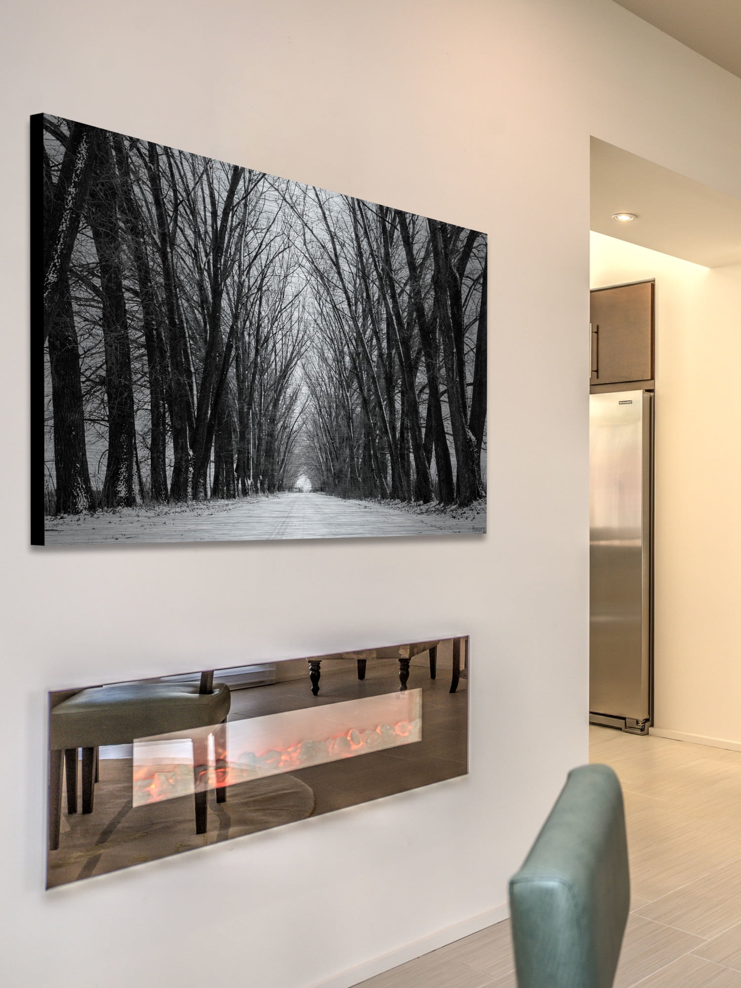 Parvez Taj "Rows of Trees" Painting Print on Brushed Aluminum