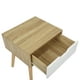 FurnitureR Table de Chevet avec Tiroir de Rangement Pieds en Bois Massif – image 5 sur 9