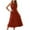 Red, variant on Lmnyox Women's Sleeveless Midi Dress Flare Crew Neck High Waist Dress Summer Pleated Print Dress