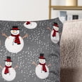 thumbnail image 3 of PAVILIA Holiday Throw Pillow Covers 20x20 Set of 2, Decorative Pillow Cases Bed Sofa Couch, Christmas Winter Accent Decor Cushion Bedroom Living Room, Velvet Square Euro Sham Covers, Snowman Gray, 3 of 9