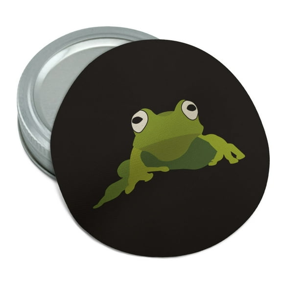 Frog Hop Froggy Ribbit Green on Black Round Rubber Non-Slip Jar Gripper Lid Opener