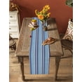 thumbnail image 4 of Table Runner Dresser Scarf 13 x 48 Inch Teal Navy Blue Grey Stripes Texture Table Runners Non-Slip Heat Kitchen Dining Table Decor for Kitchen Farmhouse Indoor Outdoor Home Party, 4 of 7
