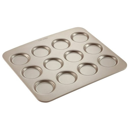 

CHEFMADE Whoopie Cake Pan 12-Cavity 2.2 Diameter Non-Stick Muffin Pan Whoopie Cookie Biscuit Bakeware for Oven Baking (Champagne Gold)