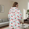 thumbnail image 5 of Wearable Lamb Fleece Blanket Hoodie,Pioneer Flower Floral Print Pattern Oversized Sherpa Blanket Hoodie with Super Pockets,Super Warm Fuzzy Pullover for Women & Men, 5 of 6