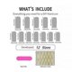 thumbnail image 5 of 24 Pcs Long Press on Nails White French Tip Fake Nails with Butterfly Rhinestones Design thick False Nails long Glue on Nails Medium Coffin Nail Charm, 5 of 5