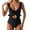 Black, variant on Women's One Piece Swimsuit Tummy Control Ruffle Bathing Suit V Neck Ruched Swim Suit Slimming Cutout Swimwear