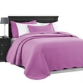 thumbnail image 2 of IR Imperial Rooms Ensemble de Courtepointe Soft Microfibre Réversible avec 2 Taies d'Oreiller Couvre-Lits Violet Full/Grand 3 Pcs, 2 of 8