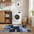 thumbnail image 5 of MICGEEK 3x5 Washable Area Rugs for Living Room, Modern Geometric Printed Rug, Vacuum-Friendly, Non Slip Indoor Rug for Bedroom Dining Room Home Decor Carpet, Charcoal Blue, 5 of 12