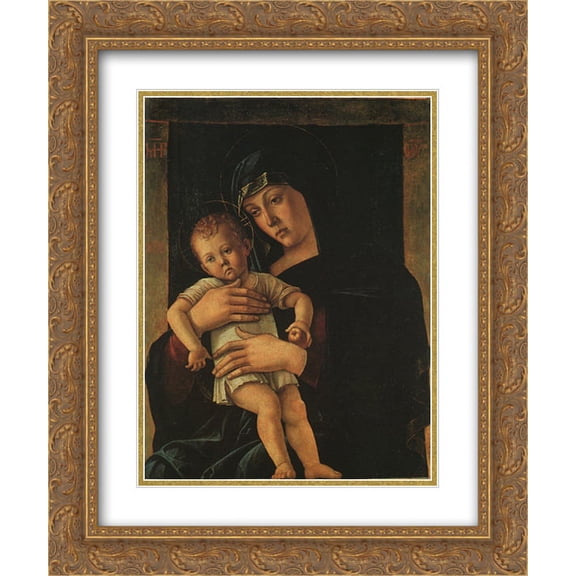 Giovanni Bellini 2x Matted 20x24 Gold Ornate Framed Art Print 'Greek Madonna'