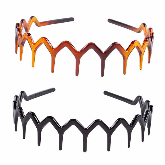VANIDO Set Of 2 Zag Black Plastic Tooth Hair Comb Headband Hair Hoop Accessory For Women's Lady Girls