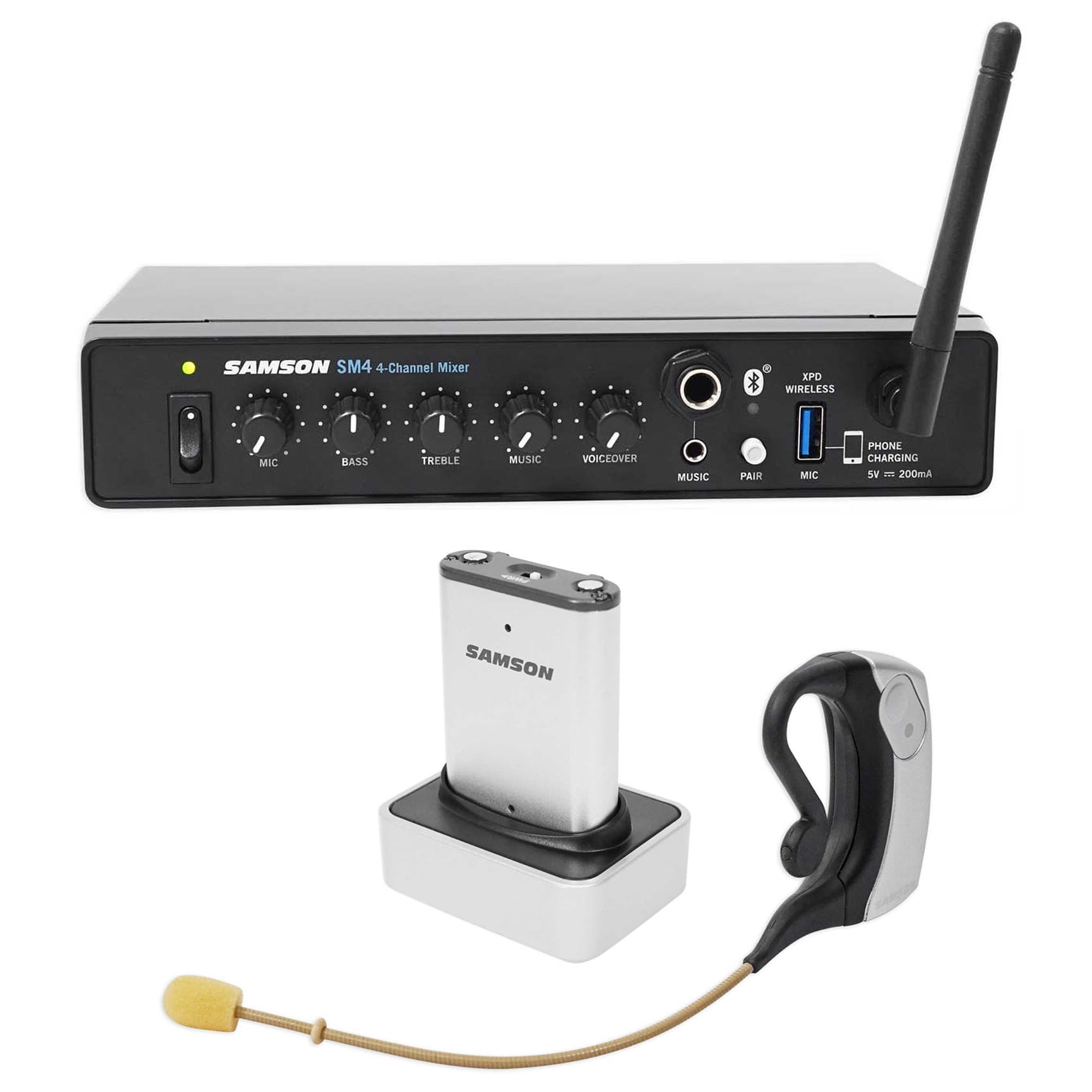 Samson AirLine Micro UHF Wireless Earset Microphone+Transmitter+Mixer