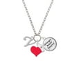 thumbnail image 2 of Delight Jewelry Silvertone Small Gelato Script Initial - V - Red Heart Nurse Strong Zoe Necklace, 2 of 4