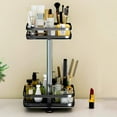 thumbnail image 5 of 2 Tier Turntable Spice Rack Stainless Steel Organizer, 360 Degree Rotatable for Kitchen Cabinets Organizers Multi-Function Shelf,24*39cm, 5 of 7