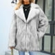 thumbnail image 1 of Chaqueta larga y cálida para mujer, de invierno, con cuello en V liso, 1 of 7