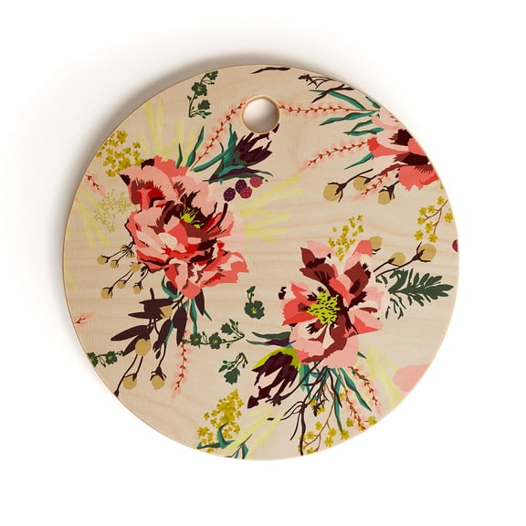 Society6 Holli Zollinger Poppy Wild Round Cutting Board, 11.5" x 11.5"