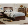 thumbnail image 3 of Everett Twin Wood Platform Bed with Panel Footboard and Twin Trundle in Walnut, 3 of 10