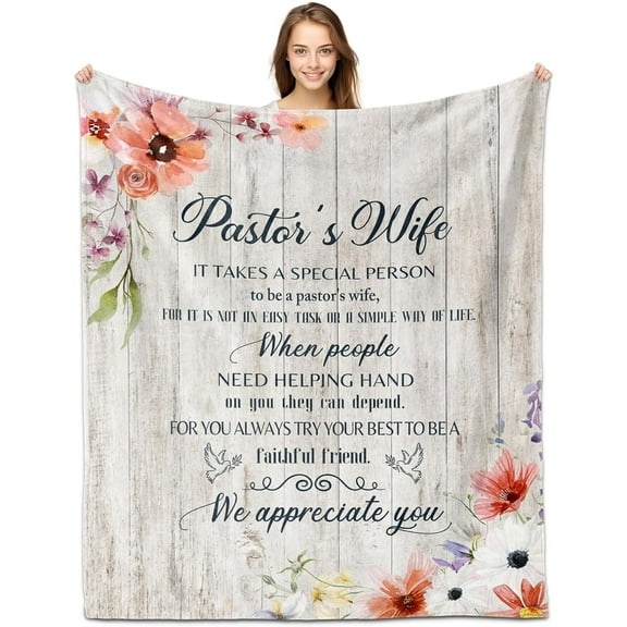 Pastor''s Wife Appreciation Gifts, Pastor''s Wife Blanket 60"x50", Pastors Wife Gifts, Pastor''s Wife Gifts for Christmas Birthday Appreciation Day, Pastor Wife Blanket