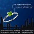 thumbnail image 2 of Gem Stone King 14K White Gold Green Peridot Engagement Ring for Women | 0.73 Cttw | Princess 5MM | Gemstone August Birthstone | Size 5, 2 of 6