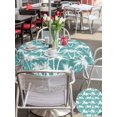 thumbnail image 5 of Outdoor Tablecloth with Umbrella Hole for Patio/Picnic/Party/Camping, Teal Palm Tree Summer Waterproof Table Cloth Round Cover Washable, Beach Tropical Botanical Coastal (Dia 60"), 5 of 9