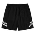 thumbnail image 6 of Shorts for Men Letter Graphic Track Shorts Drawstring Waist Summer Workout Shorts Black M, 6 of 6