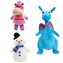 Doc 3pc Set Plush Stuffy Dragon Hallie Hippo Chilly Snowman 8” Stuffed Animal