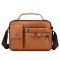 thumbnail image 1 of Ediodpoh Men Shoulder Bag Crossbody Bag Large Capacity PU Retro Briefcase Multifunctional Leather Bag Computer Bag Khaki, 1 of 4