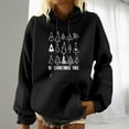 thumbnail image 2 of IROINNID Women's Long Sleeve Hoodie Mid-Length Print Casual Pocket Shirt Pullover Sweatshirts, Black, 2 of 5