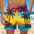 thumbnail image 2 of Swimming Shorts Men Hawaiian Swim Trunks, Board Shorts Mens Hawaiian Print Swimming Trunks with Pockets Holiday Beach Surfing Boardshorts Summer Casual Elastic Waist Half Pants Beachwear, 2 of 6