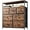 Rustic Brown, variant on CRXX Dresser for Bedroom with 7 Drawers and 2 Shelves, TV Stand Dresser for Closet with Wooden Top and Metal Frame, Tall Dressers & Chest of Drawers-Grey