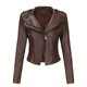 thumbnail image 3 of Chaqueta de cuero pequeña para primavera y otoño, chaqueta de imitación de PU, Chaqueta corta ajustada para motocicleta para mujer, chaqueta ajustada para motocicleta L, 2024, 3 of 5