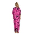 thumbnail image 6 of Beautybatik Fuchsia Women Hippie Tie Dye Caftan Kaftan Loungewear Maxi Plus Size Long Dress 4X, 6 of 6