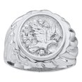 thumbnail image 2 of 10kt White Gold Mens Round Diamond Eagle Cluster Ring 1/10 Cttw, 2 of 2