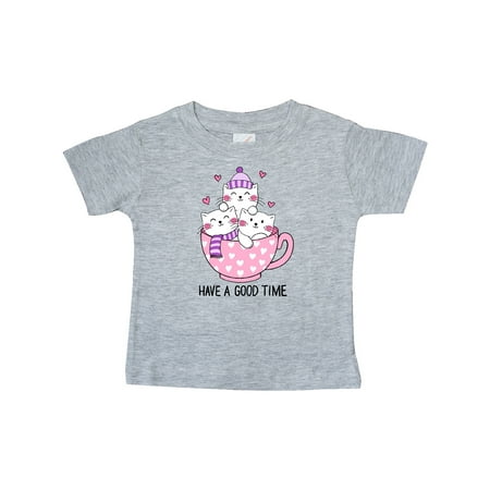 

Inktastic Winter Cats in a Pink Teacup with Hearts Gift Baby Boy or Baby Girl T-Shirt