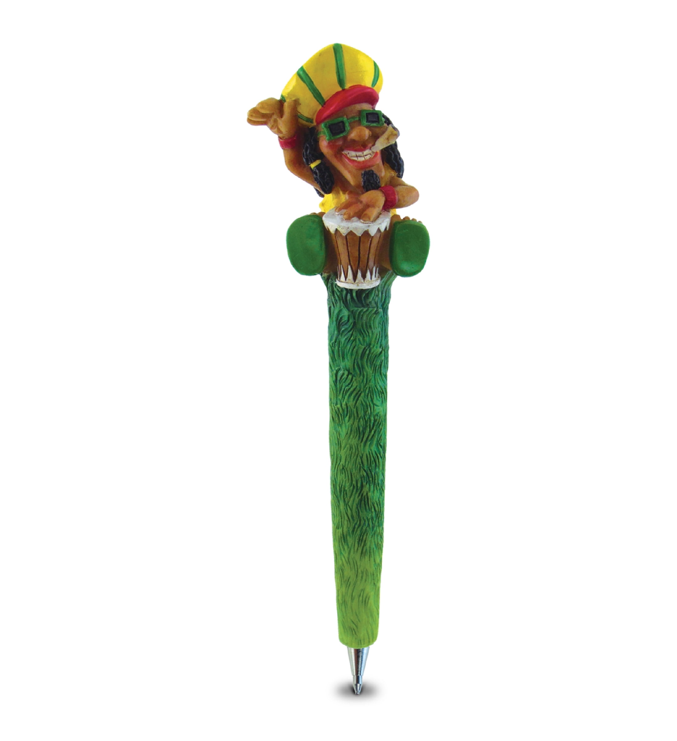 Planet Pens Drummer Rastaman Novelty Pen - Fun & Unique Adults Office Supplies Ballpoint Pen, Rasta Writing Pen Instrument For Awesome Stationery School, Joke Gifts, and Office Desk Decor Accessories