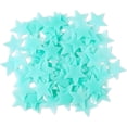 thumbnail image 1 of 100 pegatinas de pared de plástico fluorescentes noctilucentes con estrellas luminosas que brillan en la oscuridad, para decoración artística del hogar, techo (azul), 1 of 5